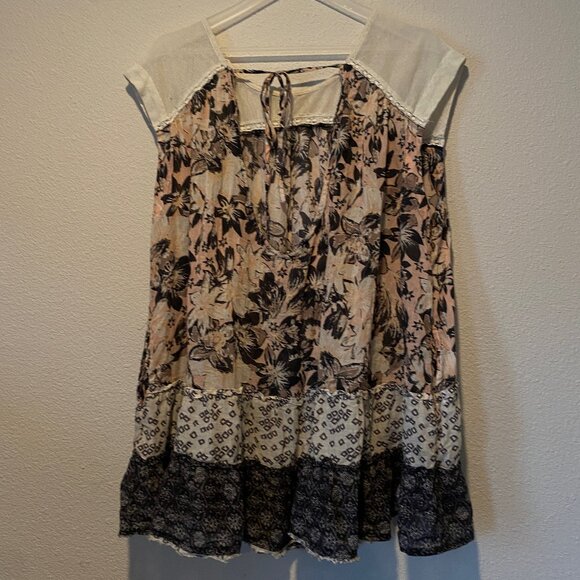 Free People Angelica Floral Printed Tunic Dress Size Medium Boho - Picture 2 of 5